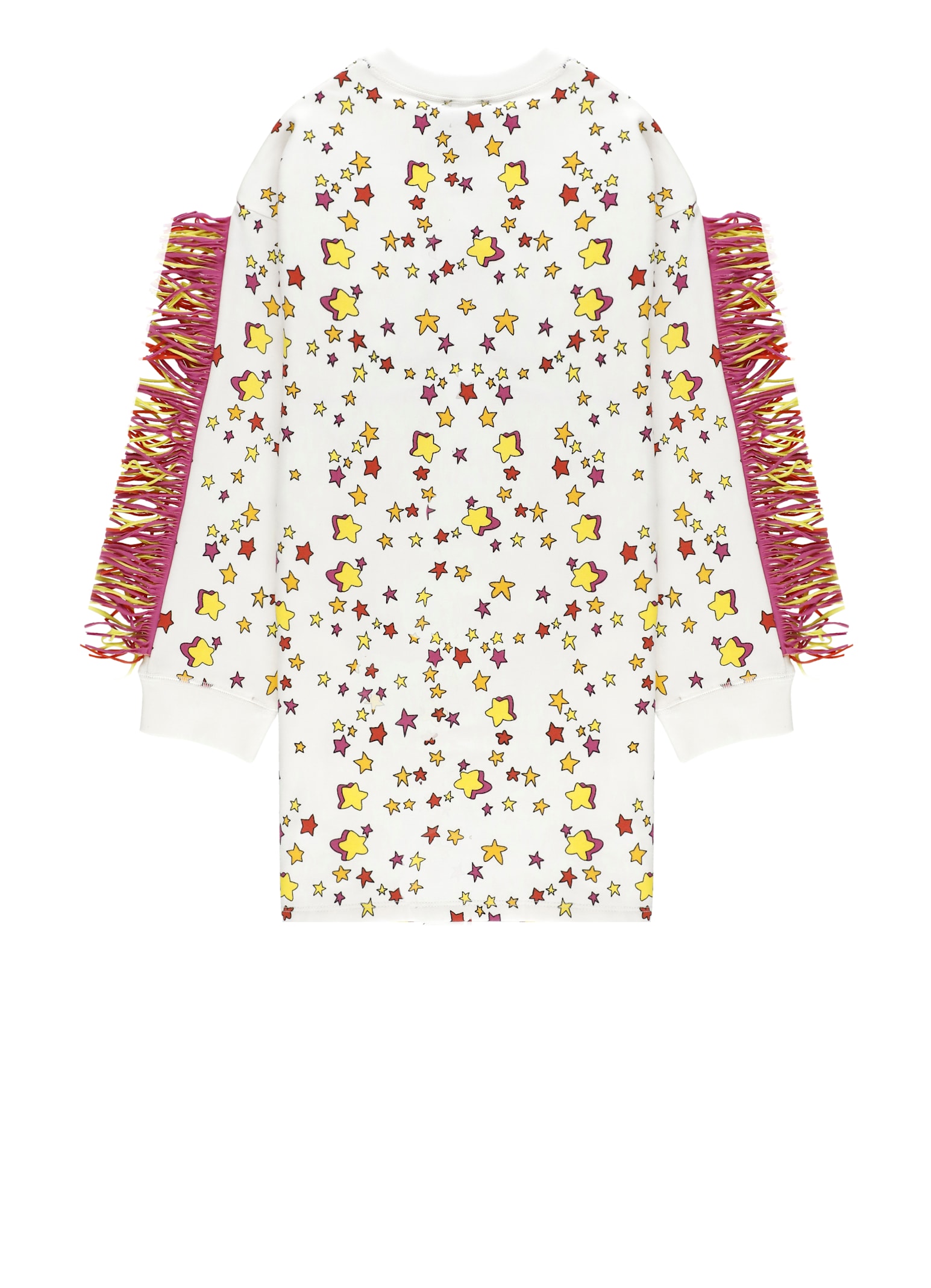 Stella Mccartney Printed Dress With Fringes In White