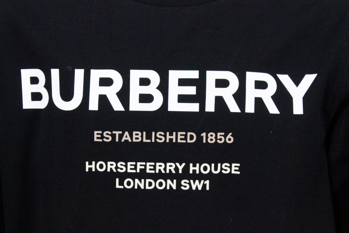 Shop Burberry Short-sleeved Crew-neck T-shirt With Logo Lettering In Black