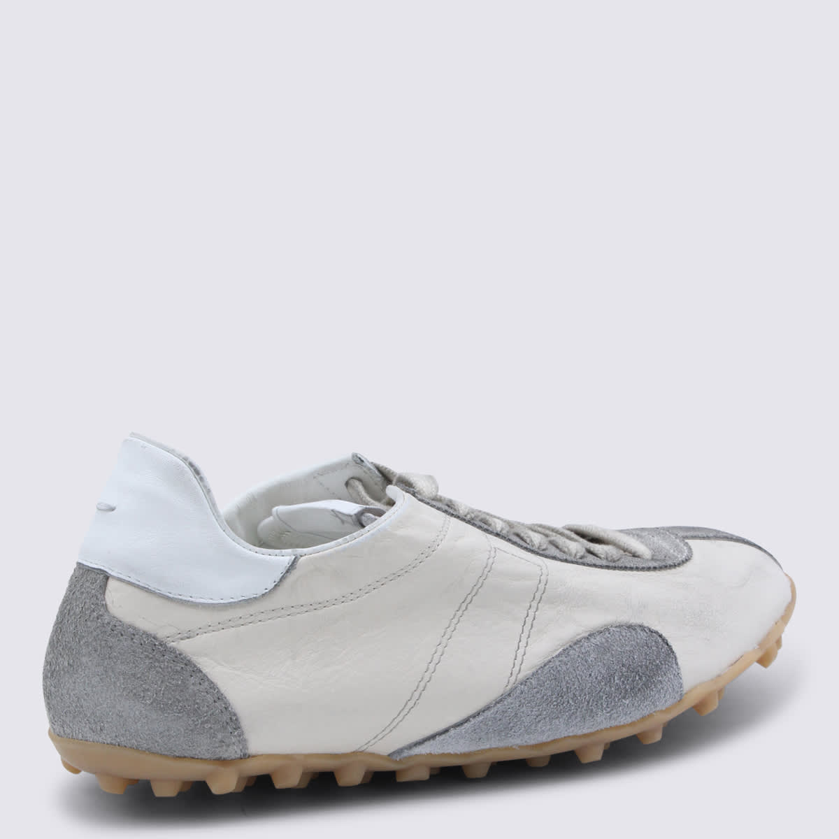 Maison Margiela Sprinters Beige Sneaker With Insert Design And Notched Sole In Leather Woman In Multi