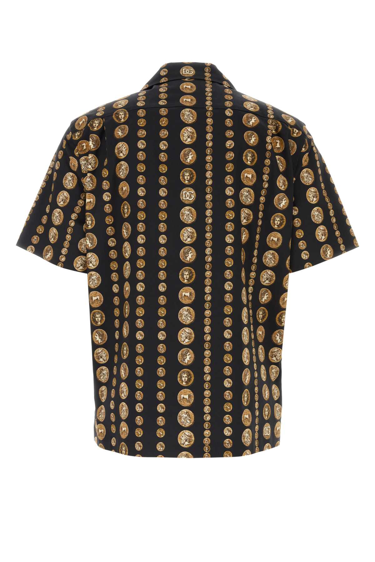 Dolce & Gabbana Printed Stretch Cotton Hawaii Drill Shirt In Monetefdonero