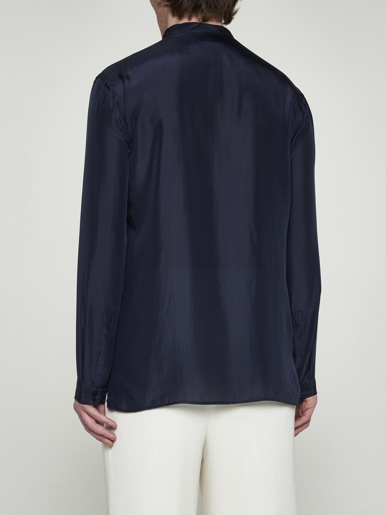 Shop Giorgio Armani Silk Shirt In Blue
