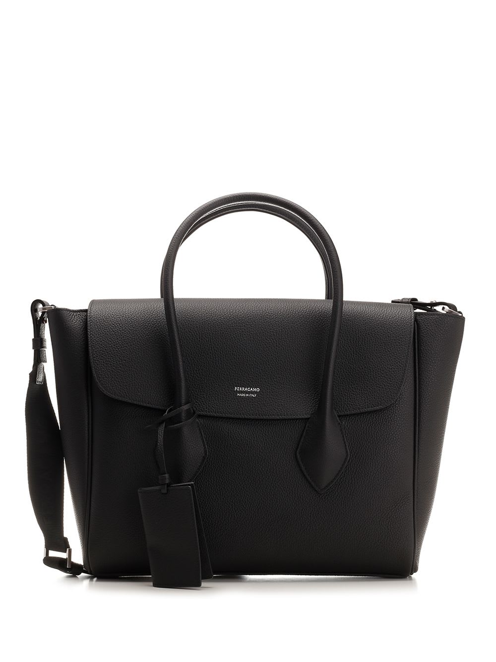 Shop Ferragamo East-west Business Bag In Black