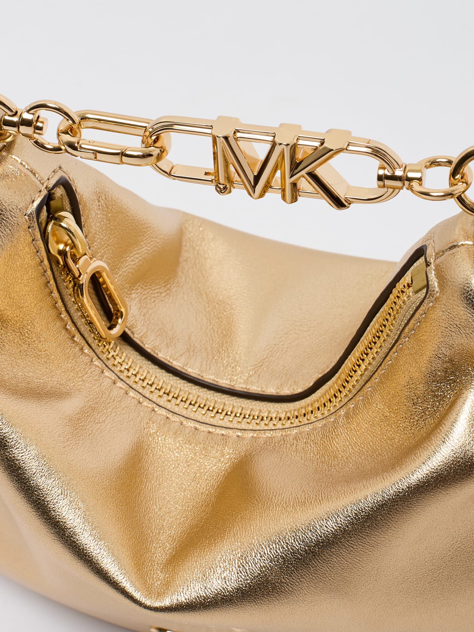 Shop Michael Kors Kendall Clutch In Oro