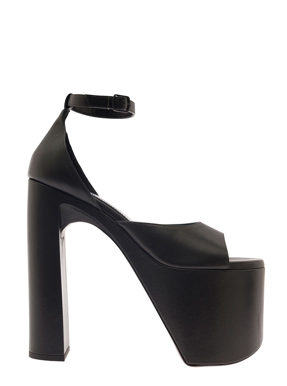Balenciaga Camden Black Sandals With Oversized Platform In Smooth Leather Woman