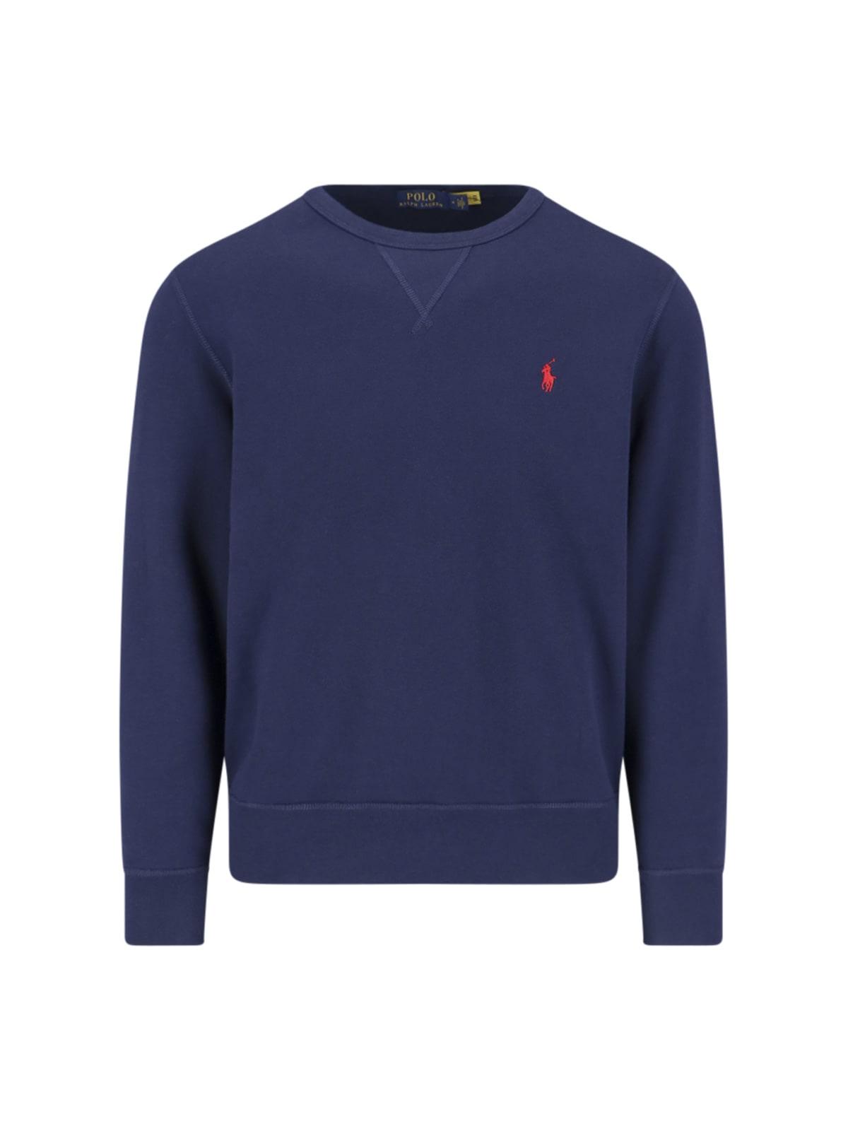 Shop Polo Ralph Lauren Rl Crew Neck Sweatshirt In Blue