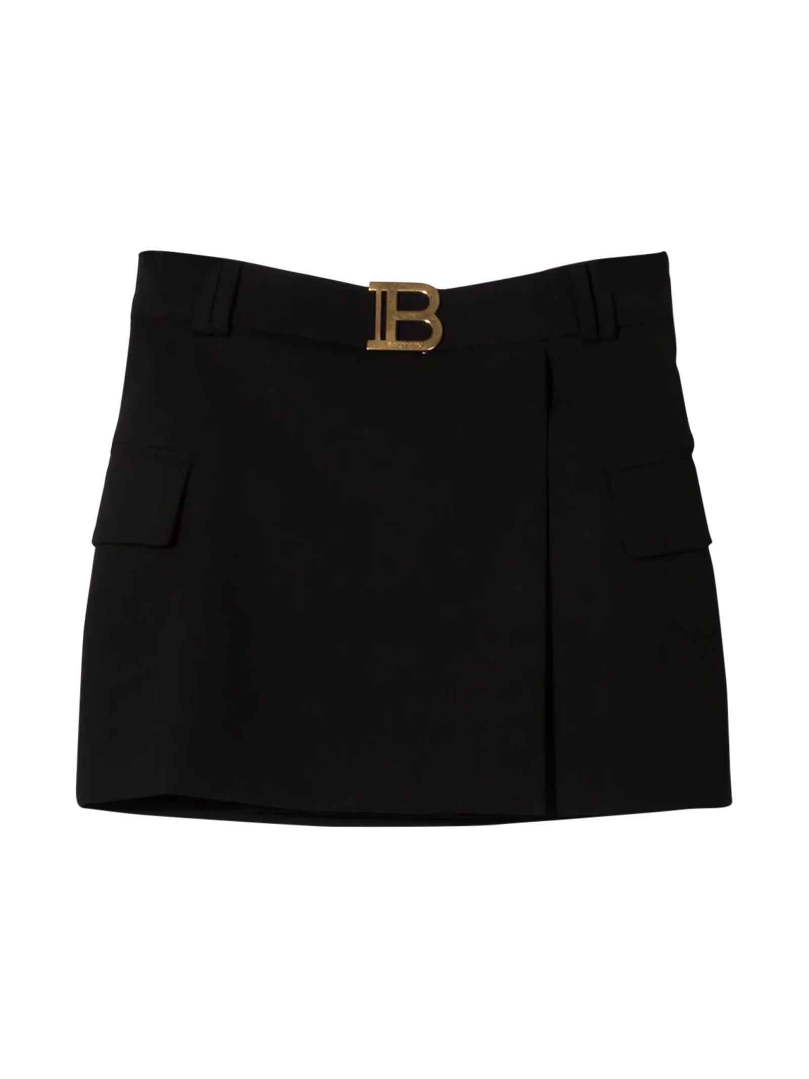 Balmain Black Skirt With Application