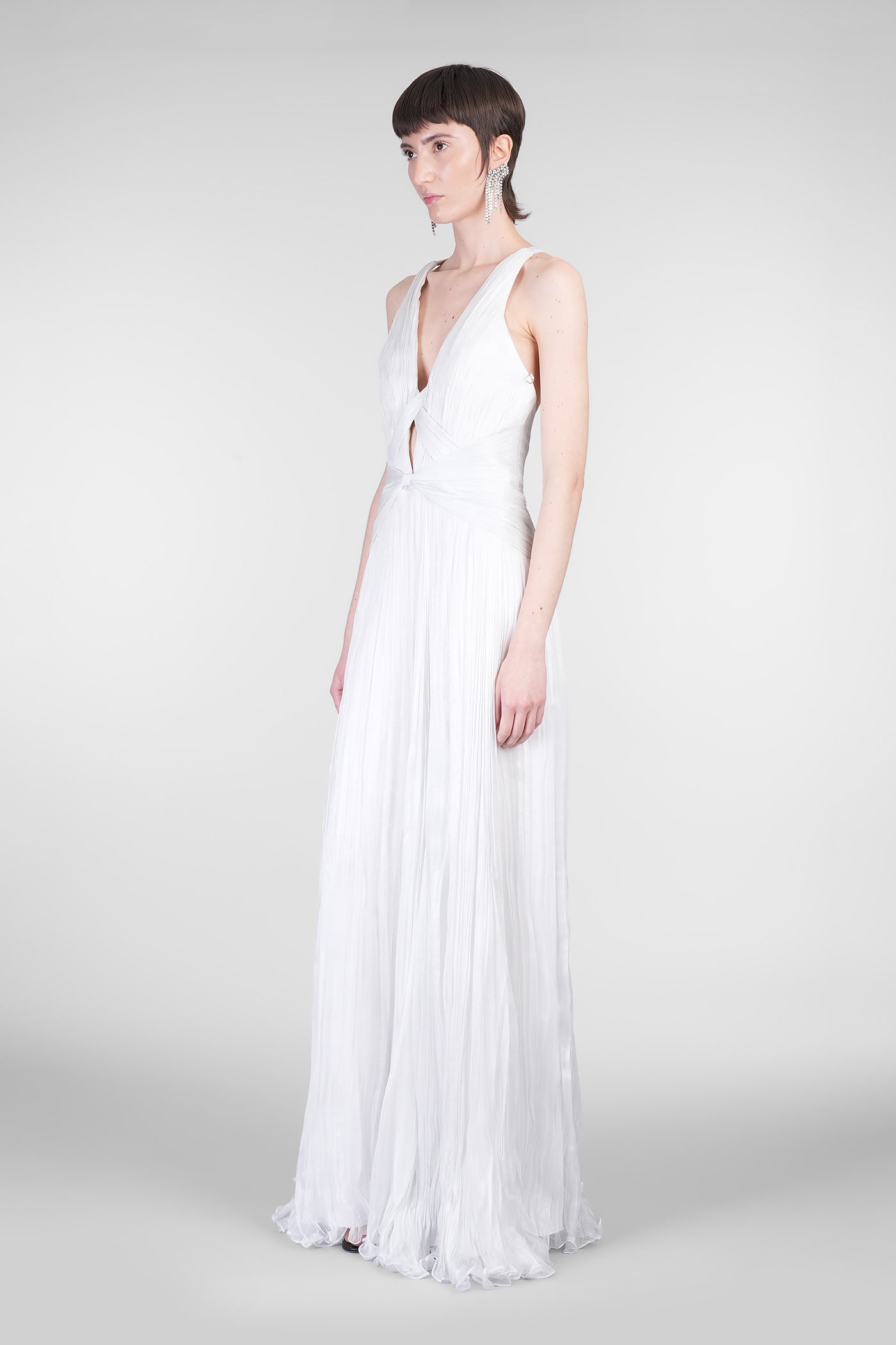 Iris Serban Letita Dress Woman In Silver Silk
