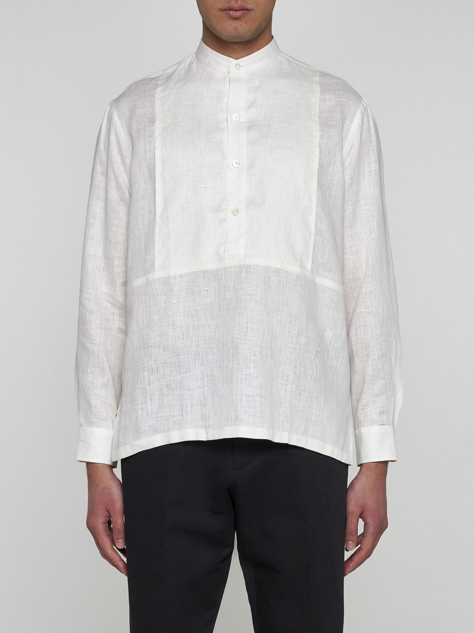 Shop Pt01 Mariner Linen Shirt In White