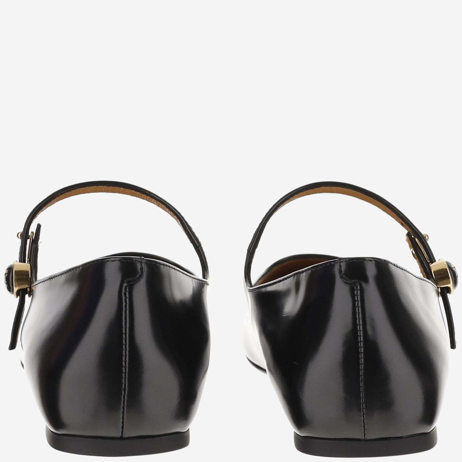 Shop Tod's Ballet Shoes Leather In Black