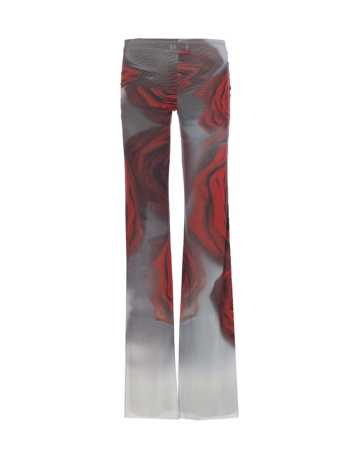 Jean Paul Gaultier Floral Mesh Flared Trousers Stretch In Multi