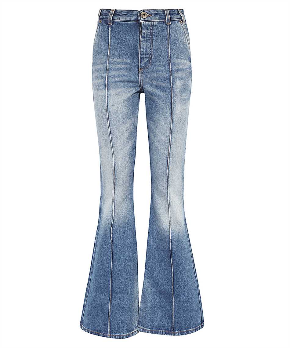 Cotton Denim Flared Jeans