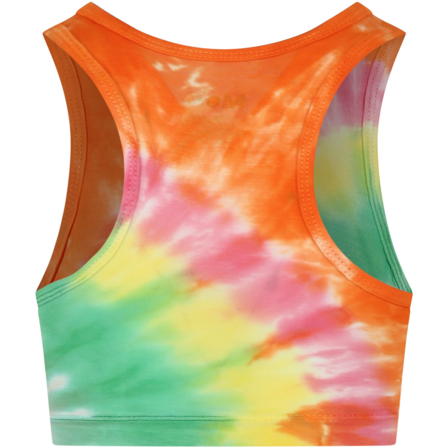 Shop Molo Orange Tank Top For Girl With Writing In Multicolor