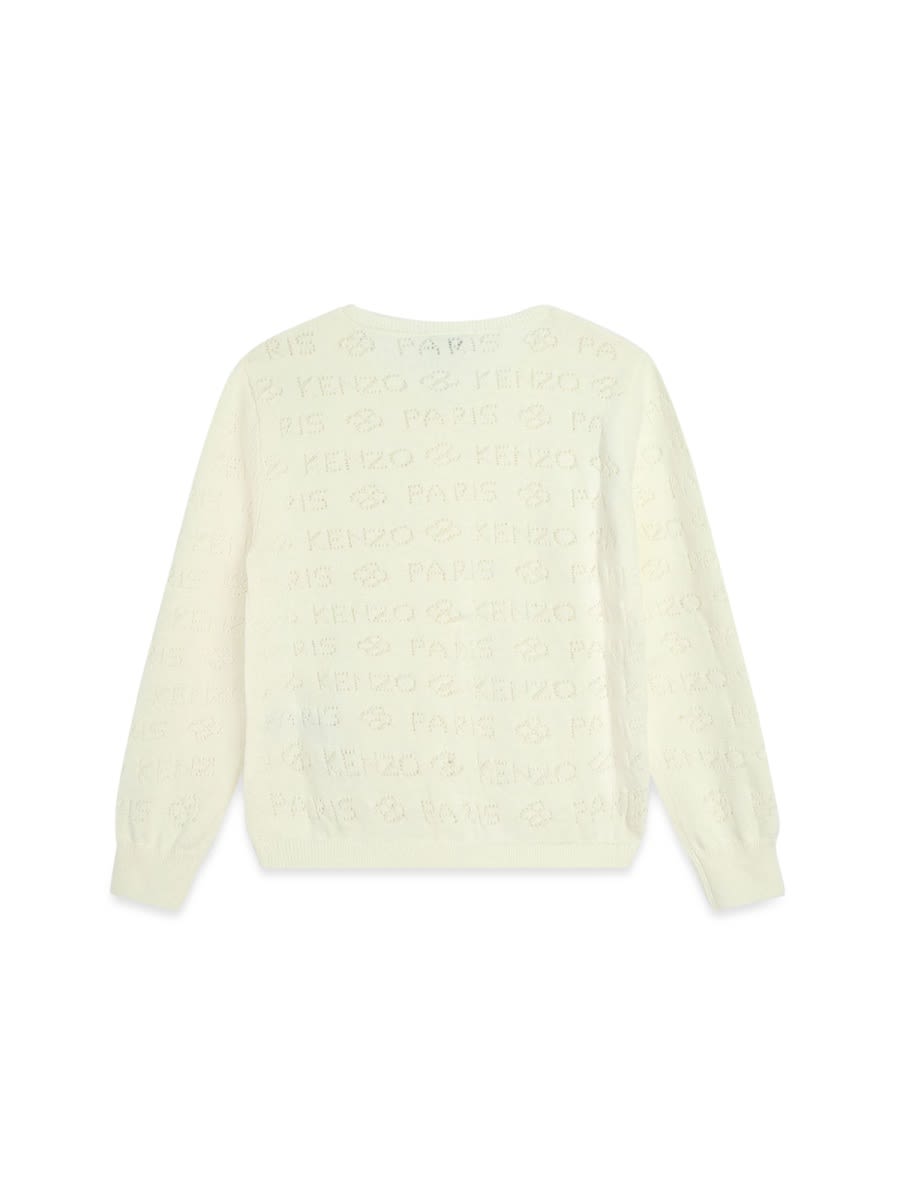 Shop Kenzo Tricot Cardigan In Ivory