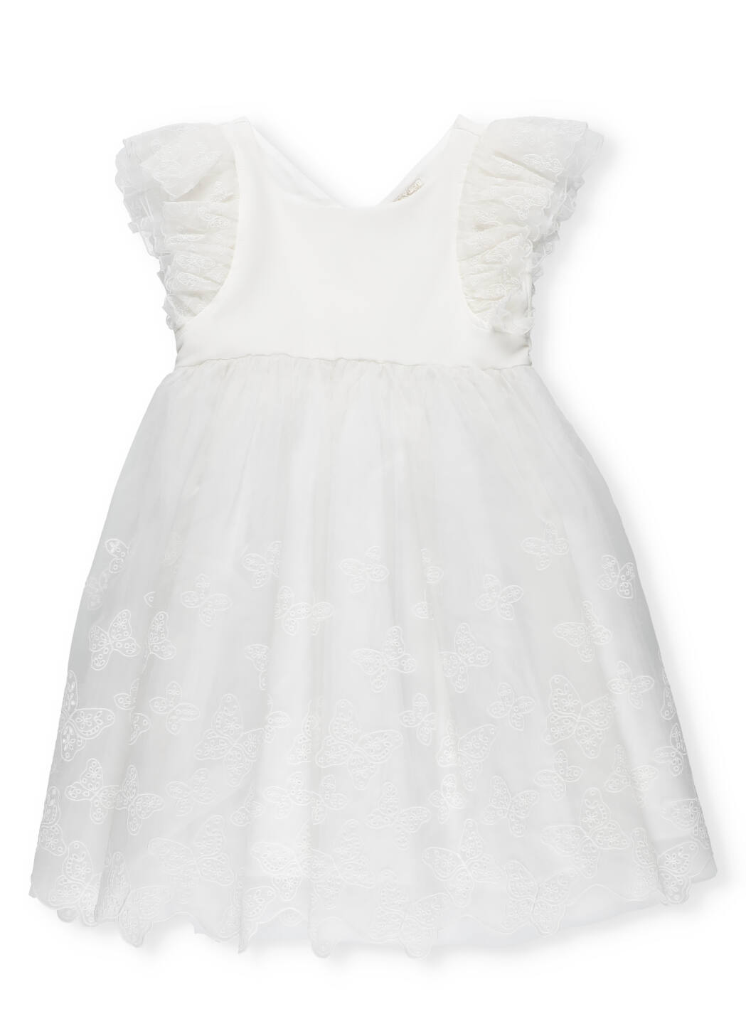 Monnalisa Embroidered Organza Dress With Butterflies