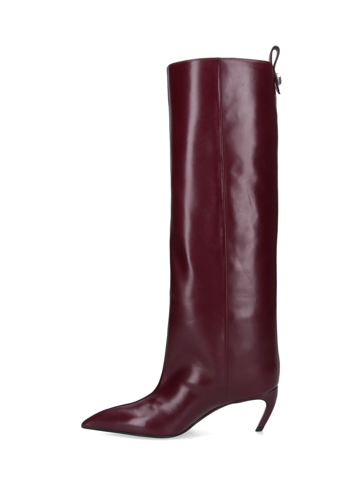 Attico 65mm Lea Pointed-toe Leather Boots In Burgundy