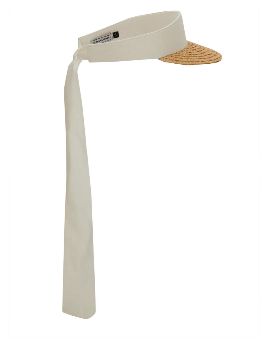 Shop Ruslan Baginskiy Linen Visor In Beige