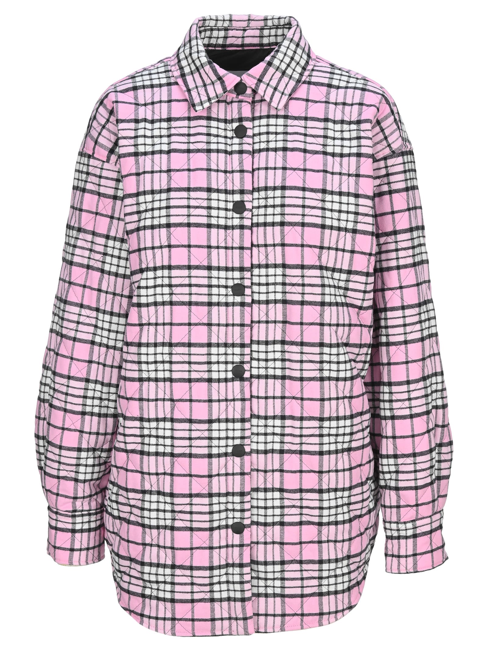 Msgm Oversized Flannel Quilted Jacket