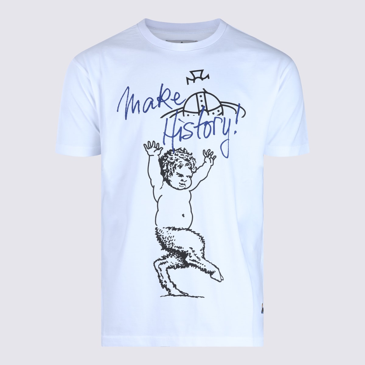 Vivienne Westwood Cotton Crew Neck T-shirt With Graphic Print In Blue