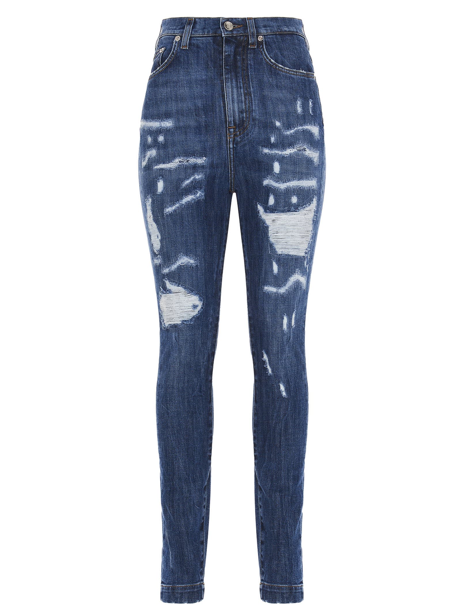 Dolce & Gabbana Destroyed Jeans In Blue