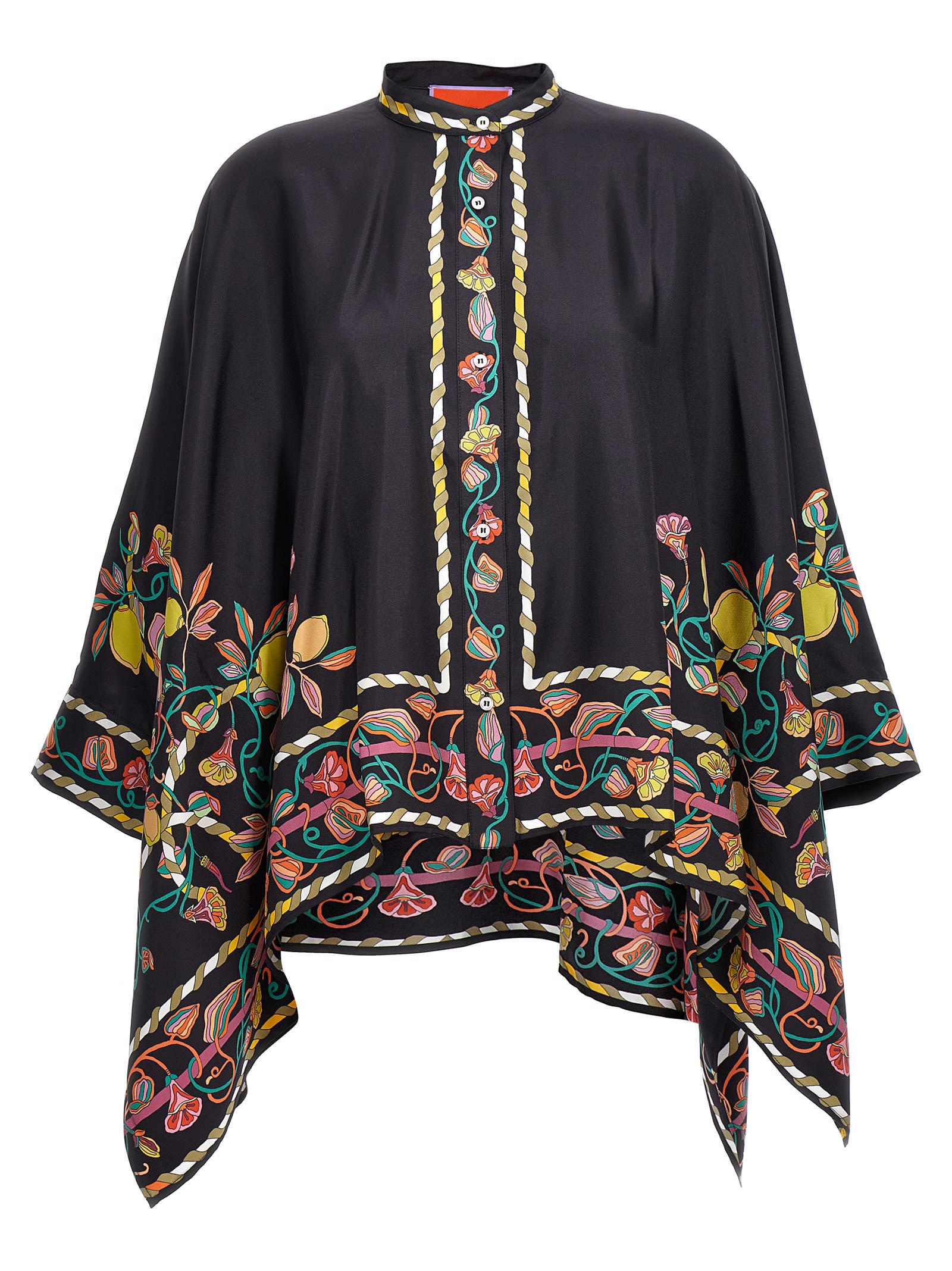 La Doublej Borboni Scarf-style Blouse In Black