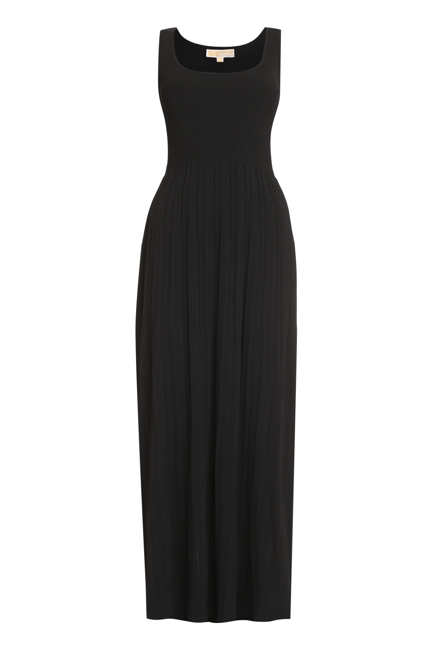 Shop Michael Michael Kors Knitted Long Dress In Black