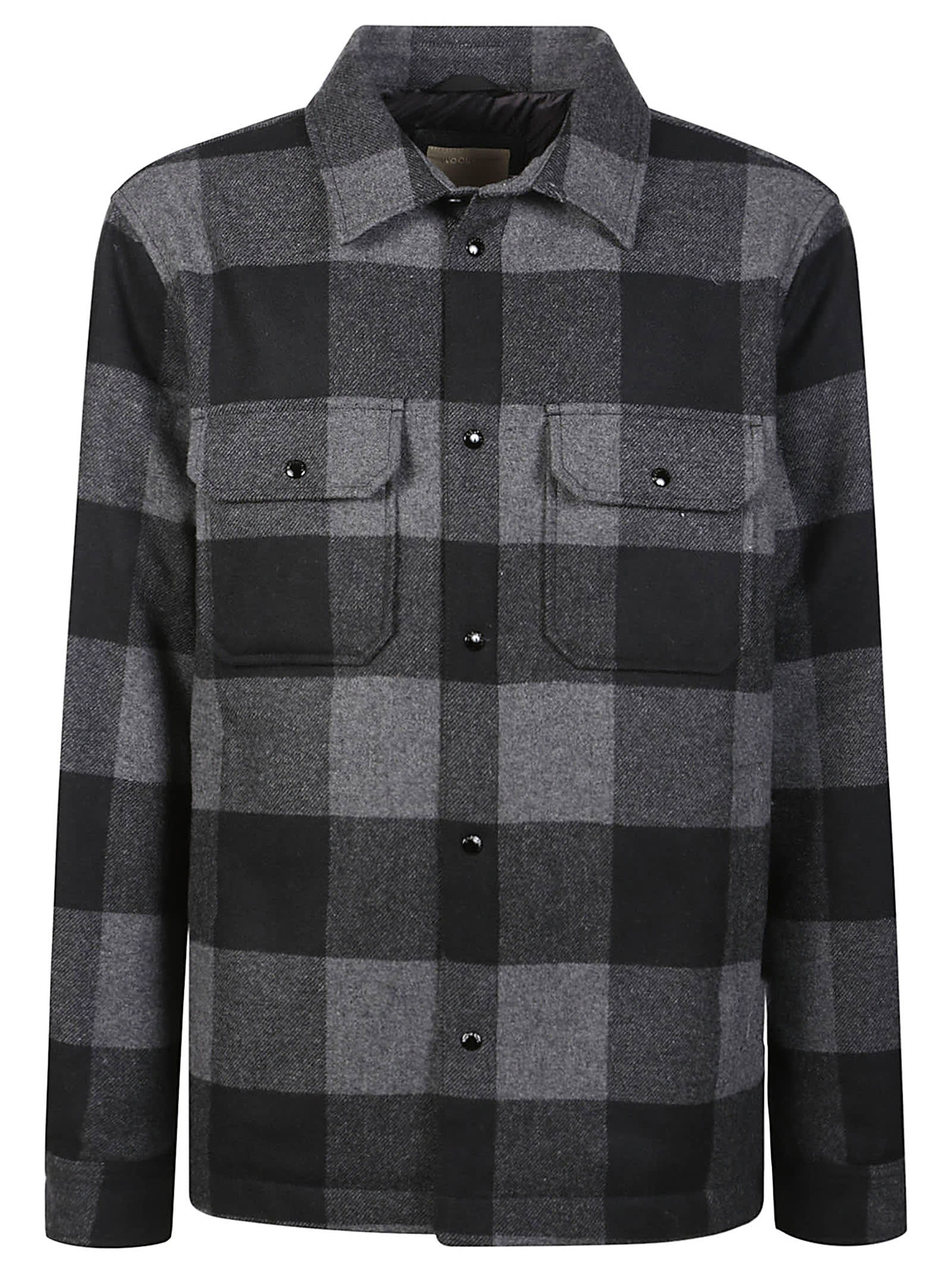 Woolrich Alaskan Overshirt In Charcoal Buffalo