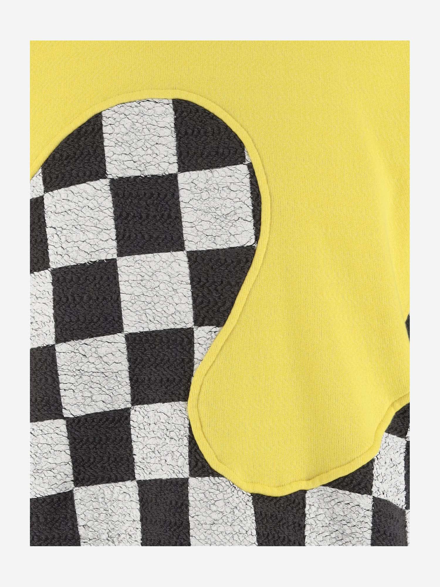 Shop Erl Cotton Sweatshirt With Graphic Pattern In Yellow