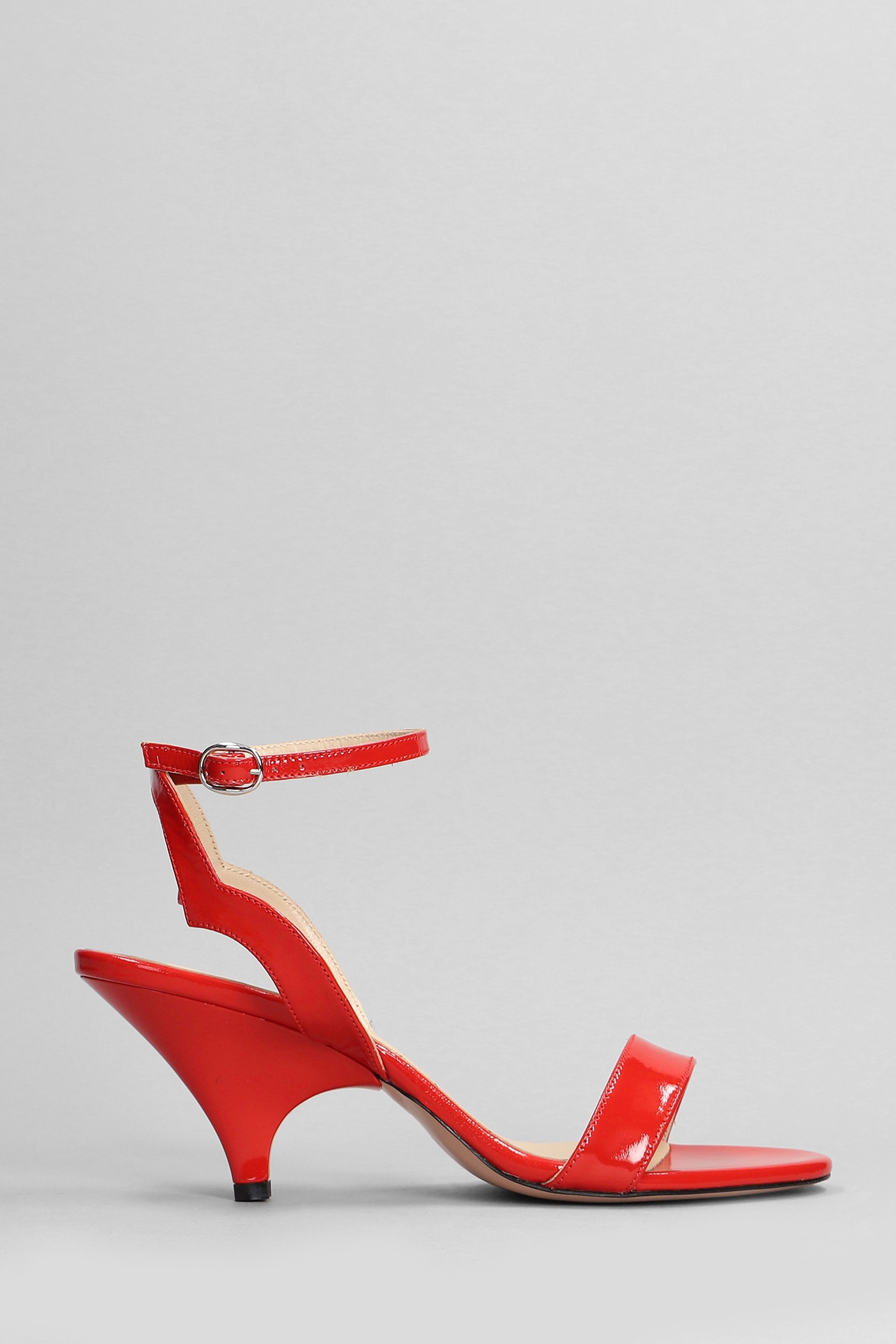 Sandals In Red Patent Leather