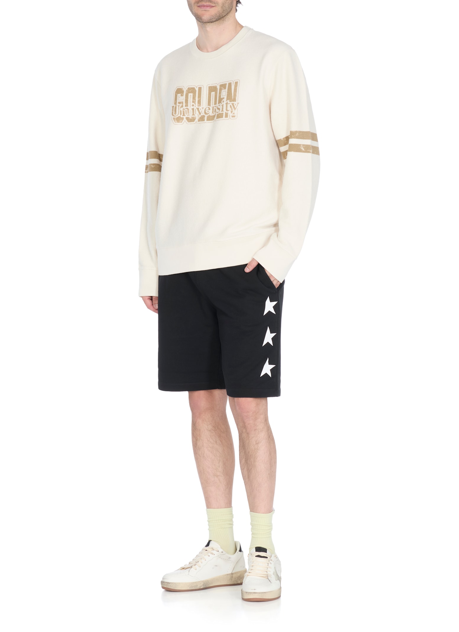 Golden Goose Diego Star Short Sweatpants In Black