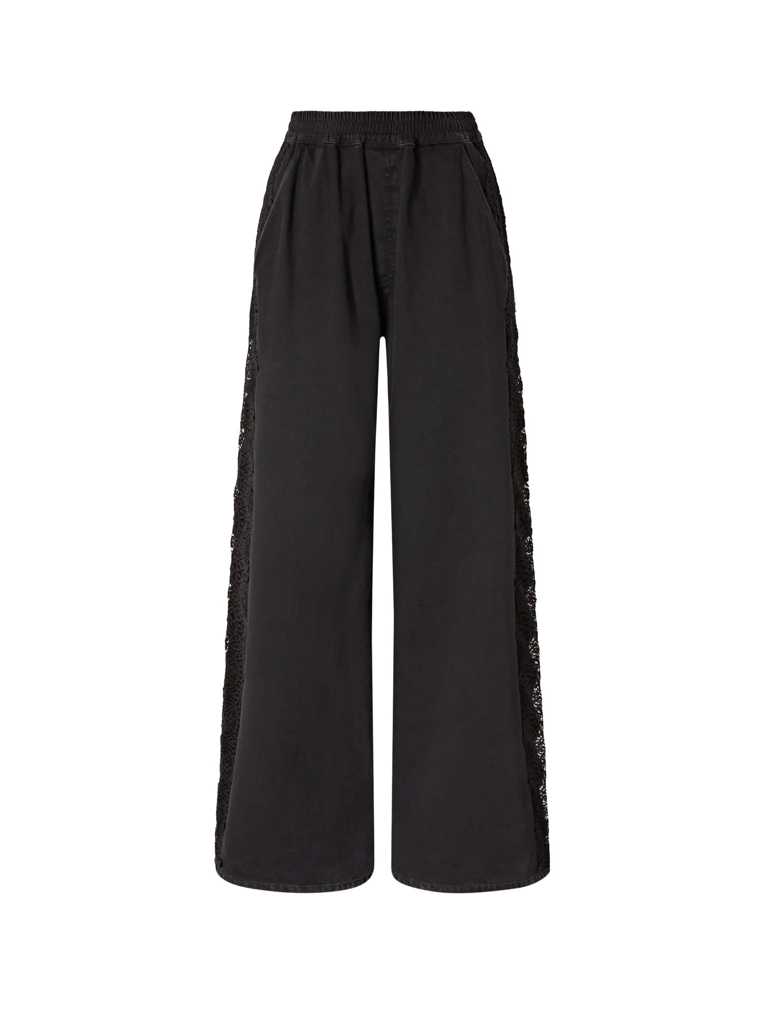 Pinko Denim Trousers With Lace Detail On The Side