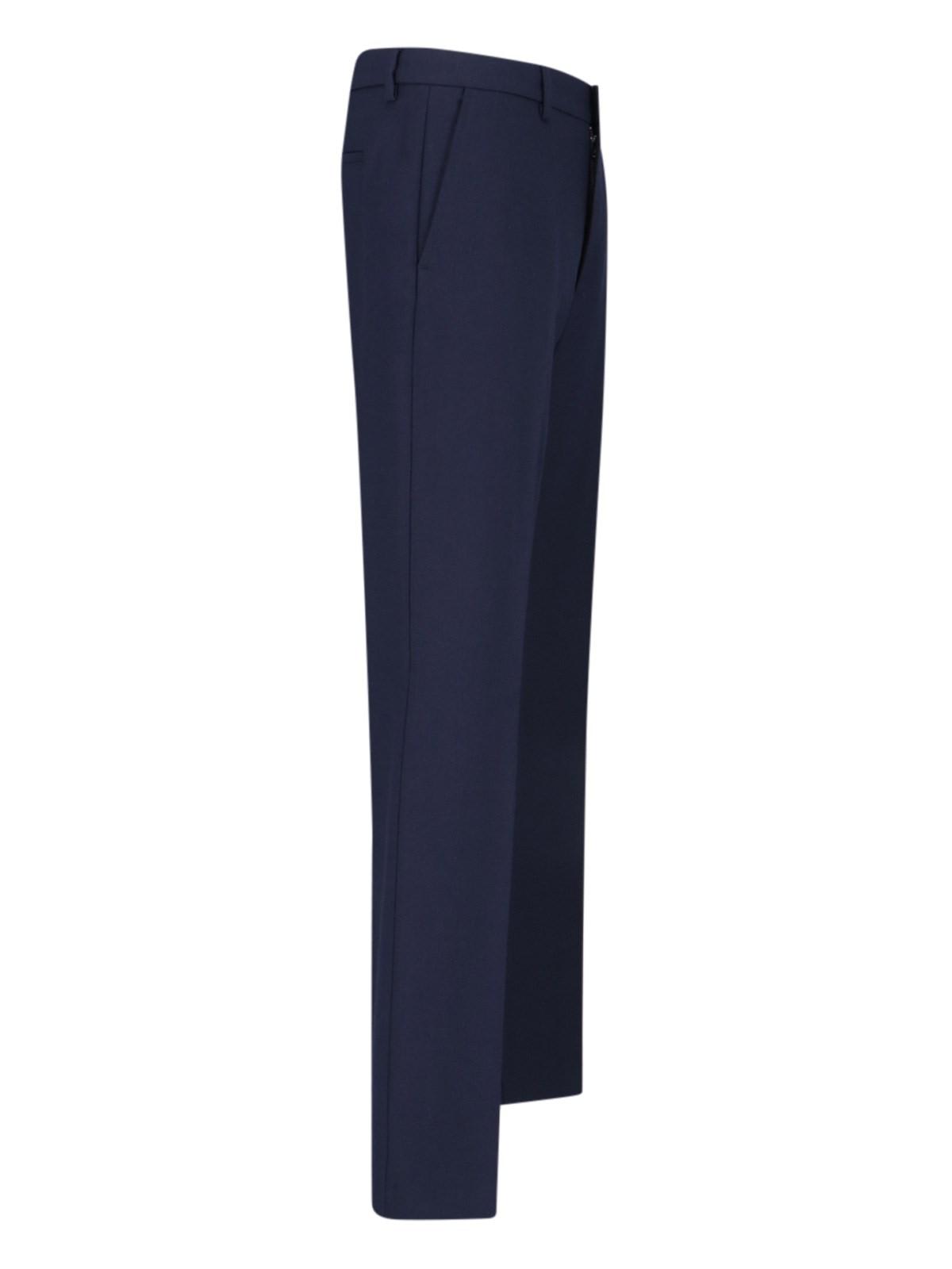 Shop Ami Alexandre Mattiussi Straight Pants In 4011 Navy Blue