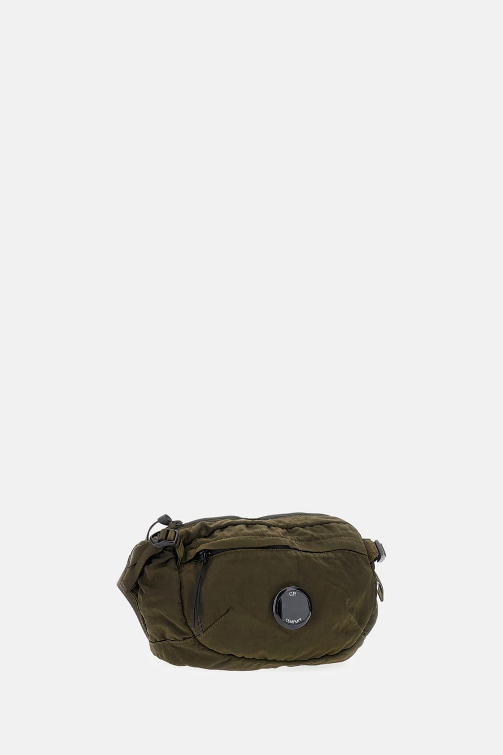 C.p. Company Functional Nylon Belt Bag With Prominent Logo In Green