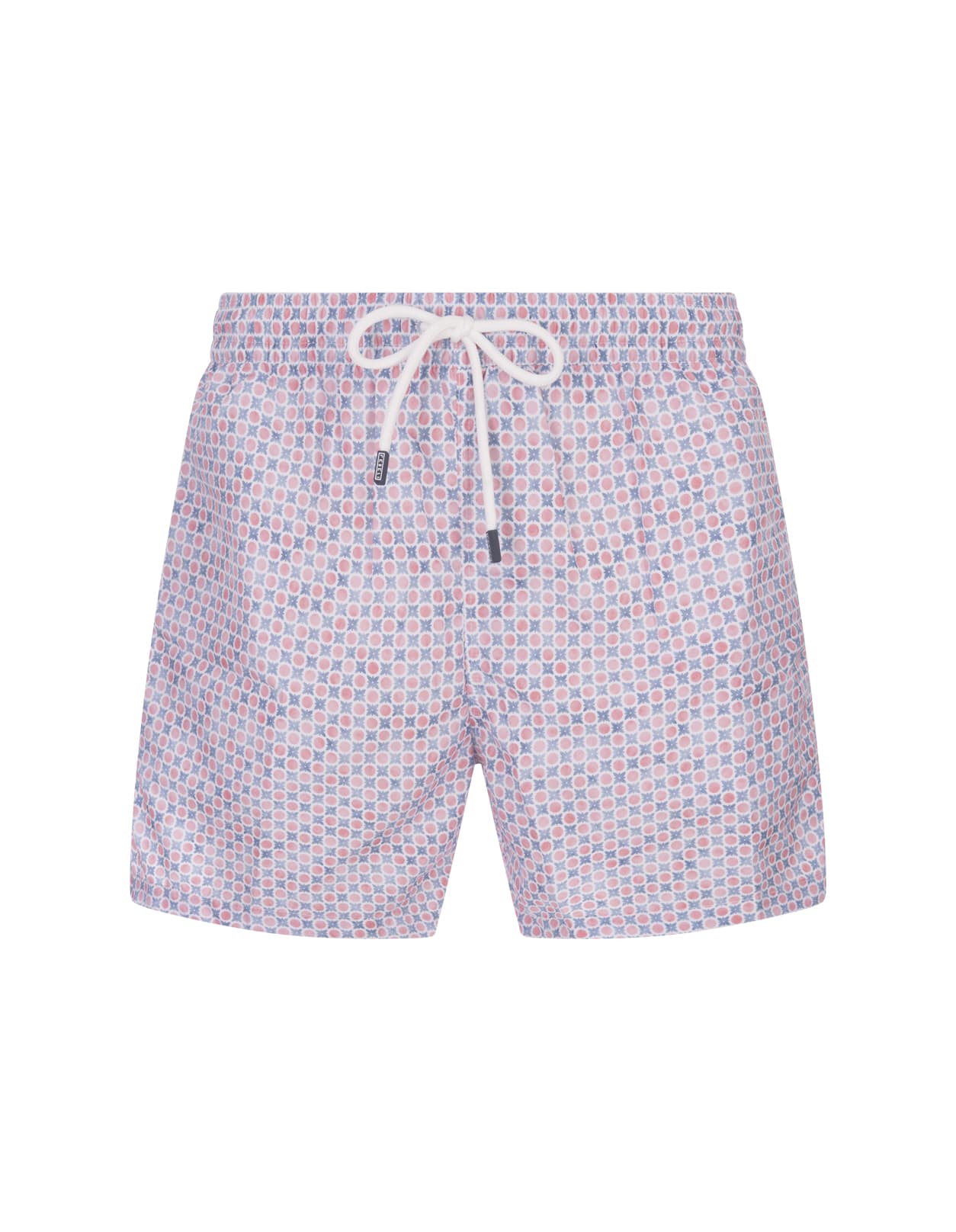 Fedeli Swim Shorts With Micro Pattern Of Polka Dots And Flowers In Pink