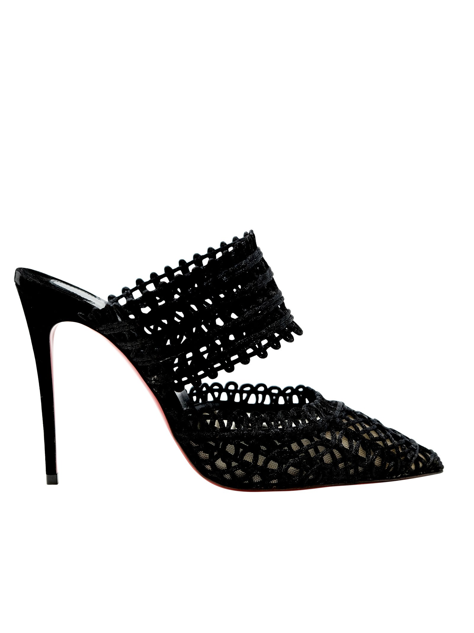 Shop Christian Louboutin Black Patent Deia 100 Sandals