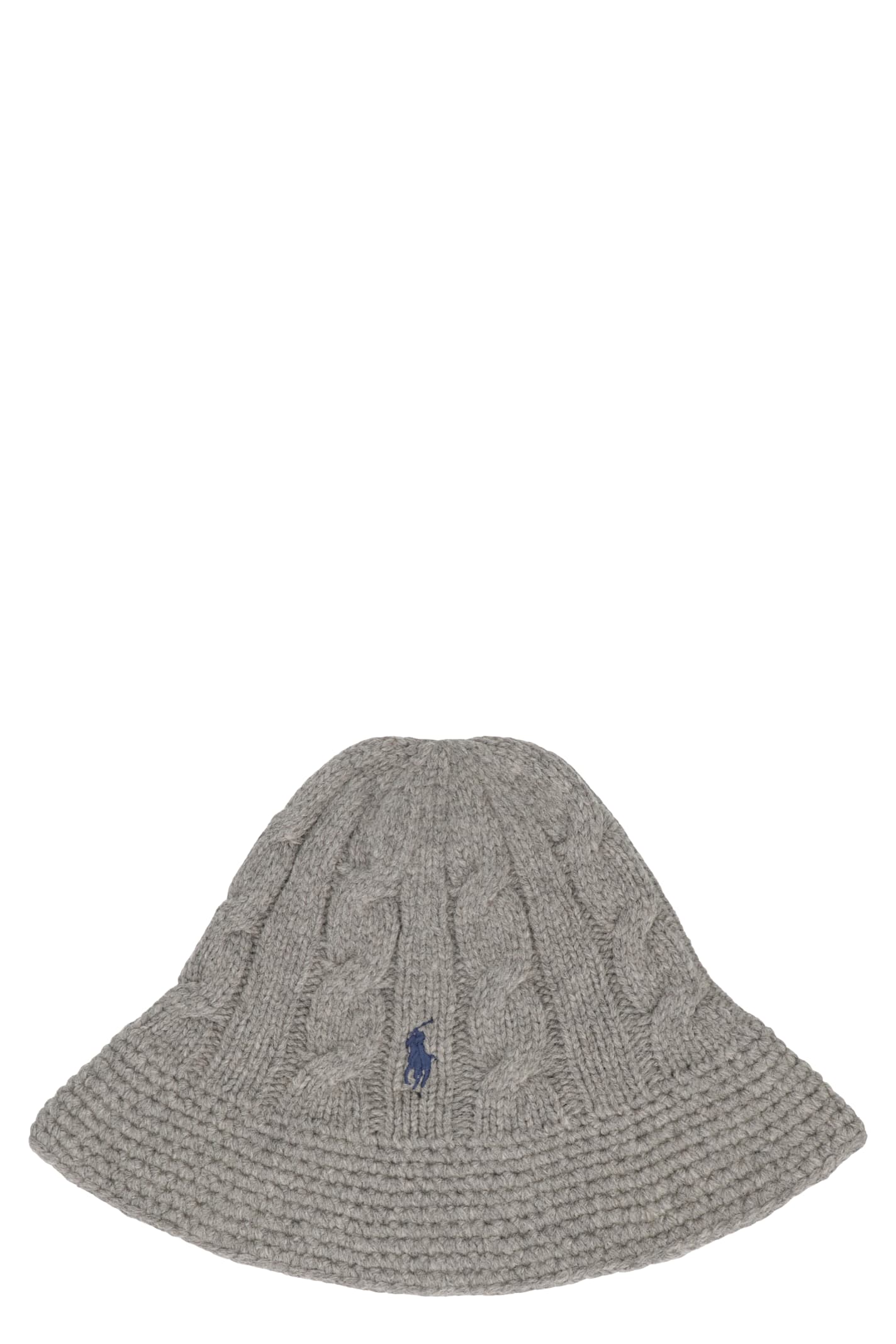 Polo Ralph Lauren Cable Stitch Wool Blend Bucket Hat In Gray