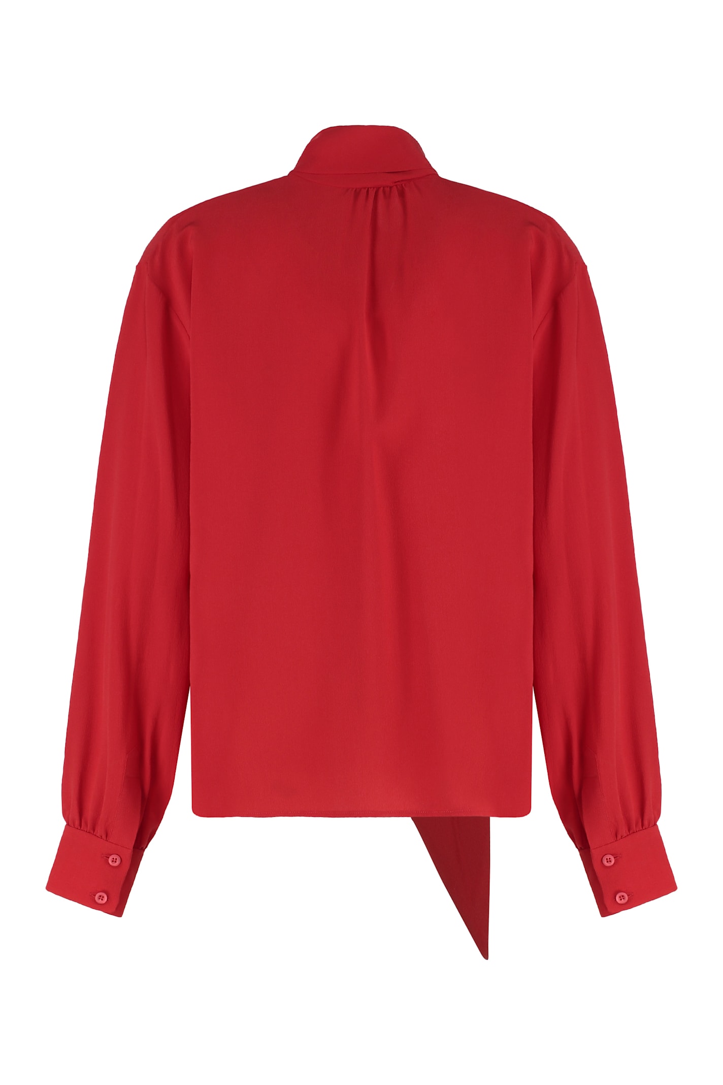 Prada Marocaine Offset Button Silk Top With Scarf
