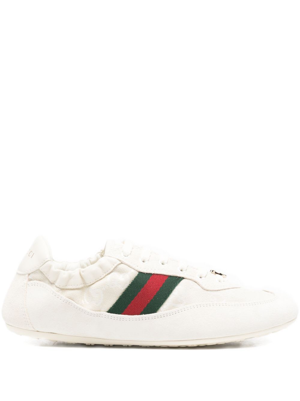 Gucci Shift Sneakers Embroidered Accents Low Top Sole In Neutral