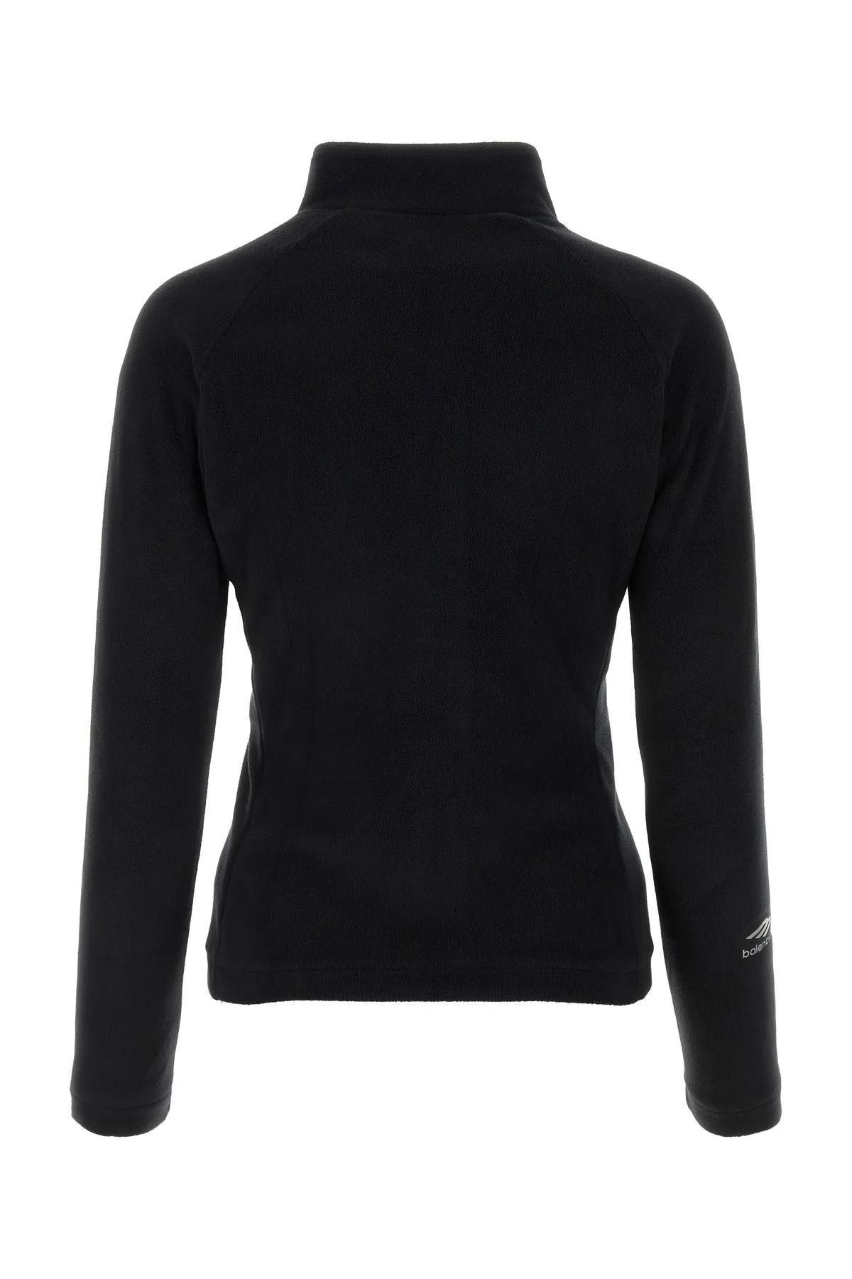 Shop Balenciaga Black Pile Sweatshirt