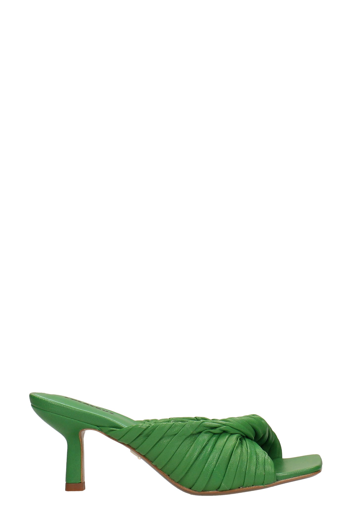lola cruz slipper-mule in green leather