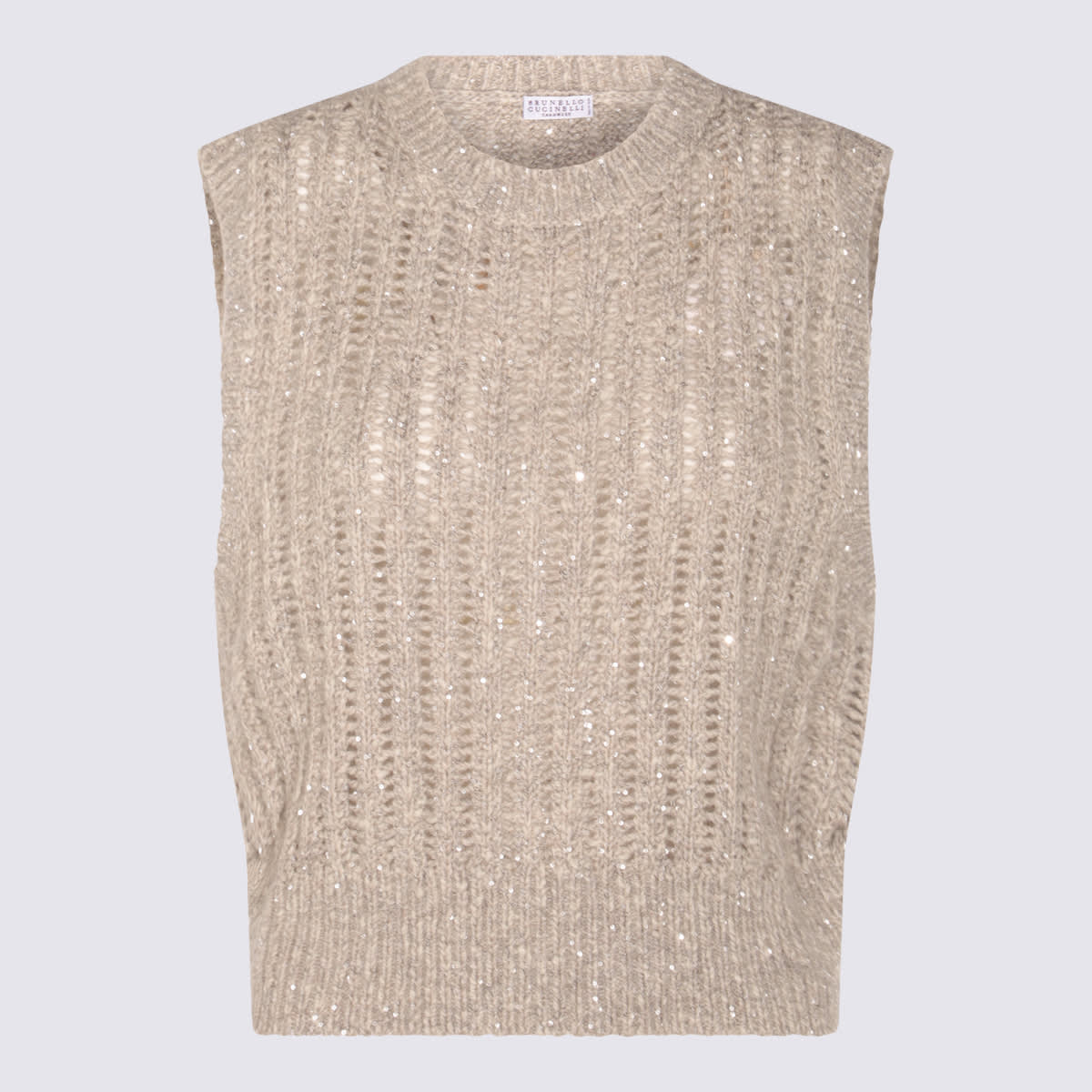 Brunello Cucinelli Light Beige Wool Knitwear In Neutral