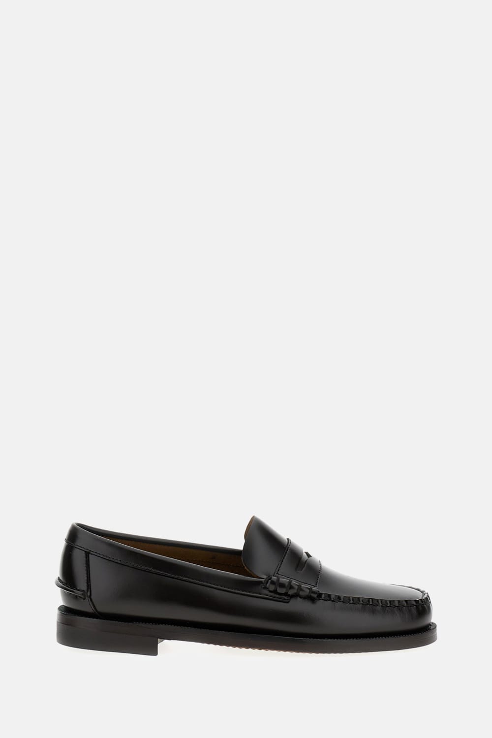 Sebago Round Toe Slip-on Moccasins With Cut-out Upper Design In Black