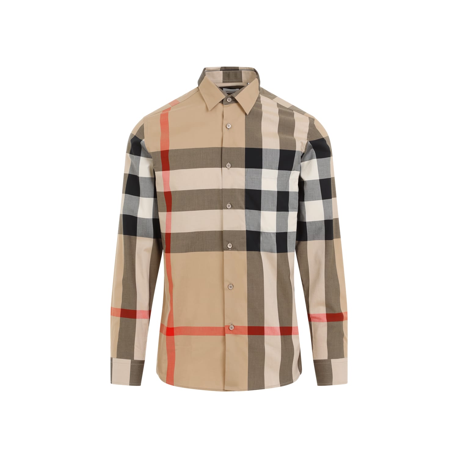 Shop Burberry Check Cotton Shirt In Archive Beige Ip Chk