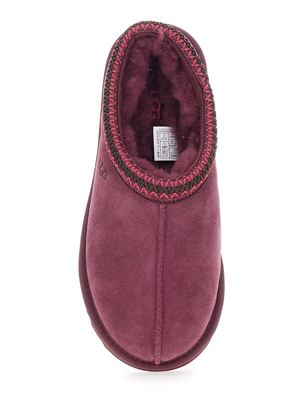 Ugg Bordeaux Mules With Almond Toe And Embroidery In Suede Woman In Burgundy
