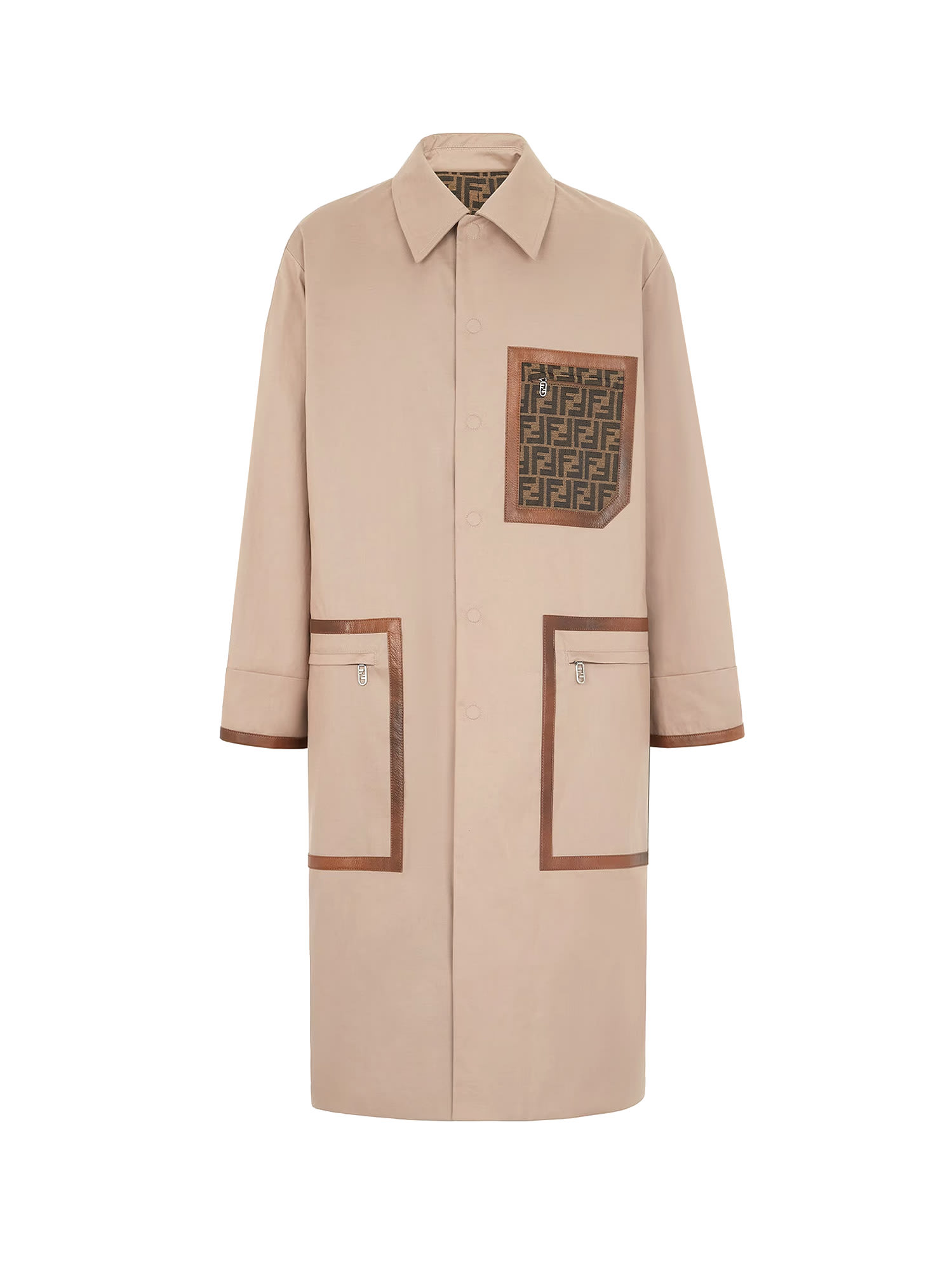 Cotton Trench With Leather Profiles