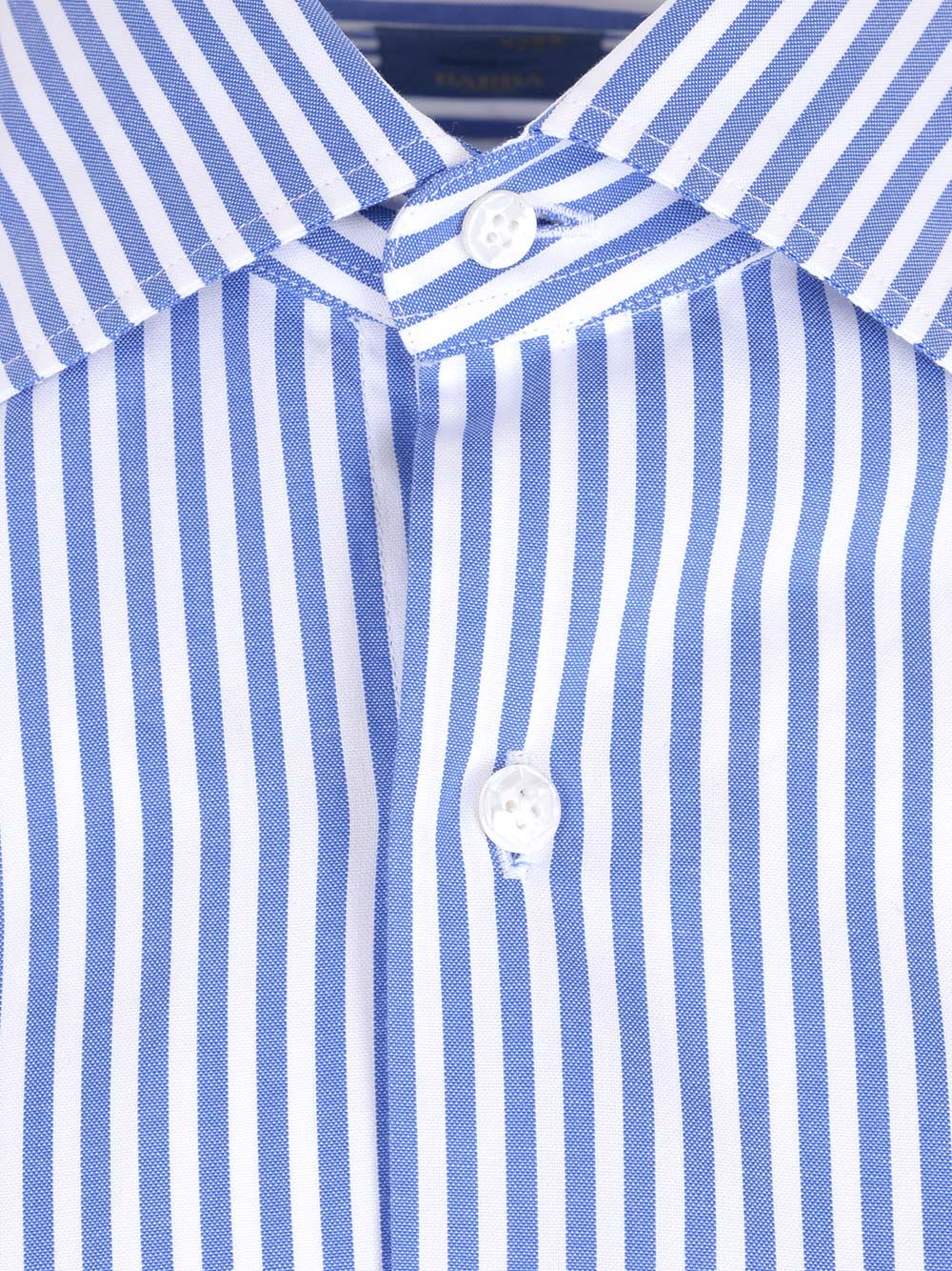 BARBA NAPOLI CULTO STRIPED SHIRT WHITE AND BLUE 