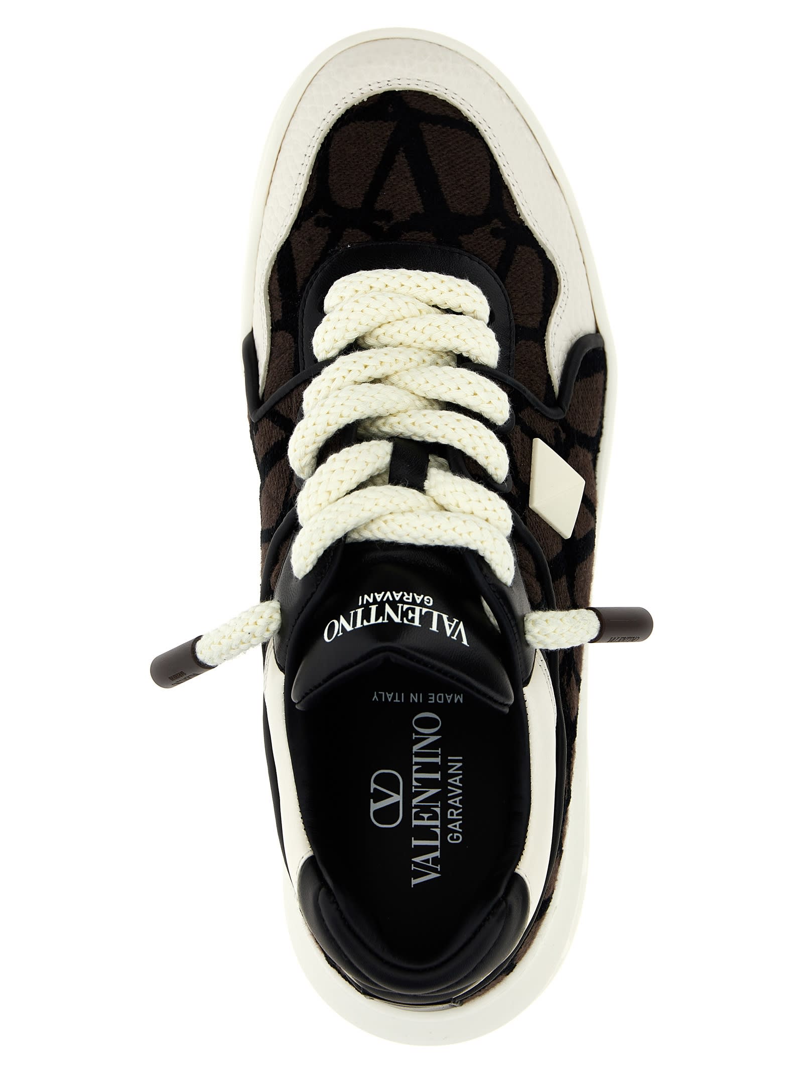 Shop Valentino Garavani One Stud Xl Sneakers In Brown