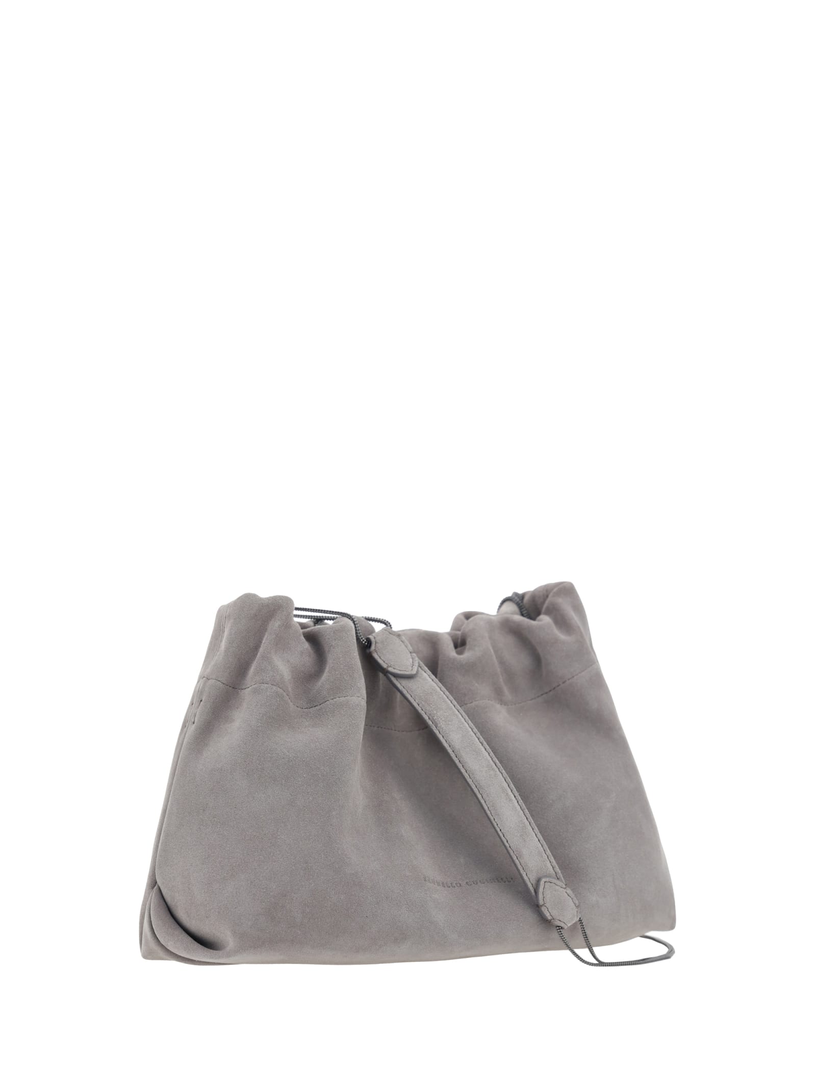 Shop Brunello Cucinelli Clutch Shoulder Bag In Pietra Serena