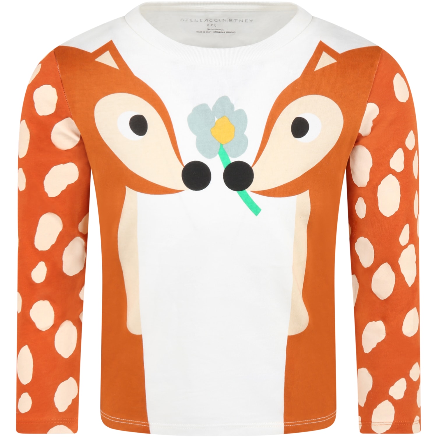 Stella McCartney Kids T-shirt Bianca Per Bambina Con Cerbiatti