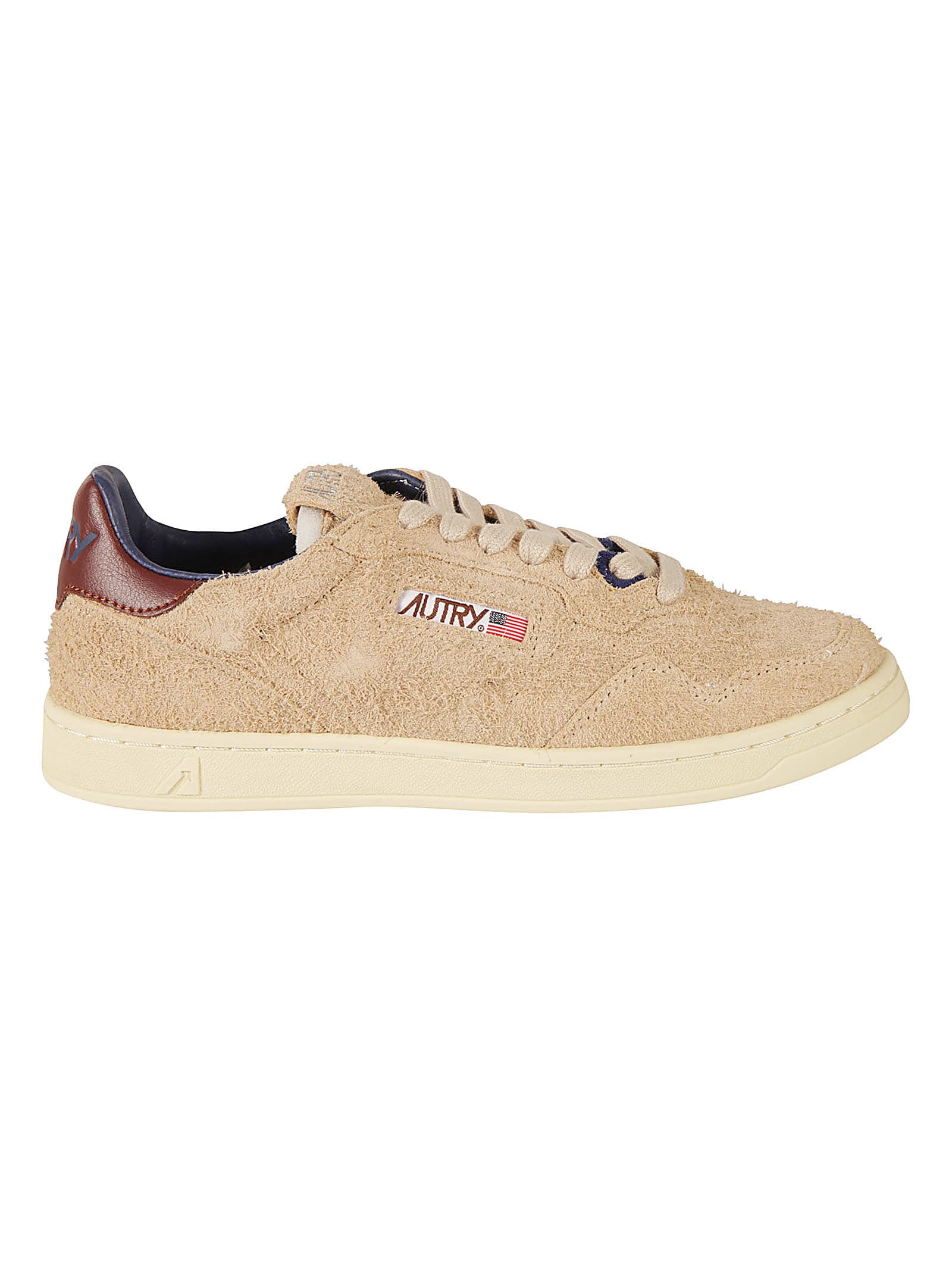 Autry Logo Patched Low Sneakers In Ecru/fudge