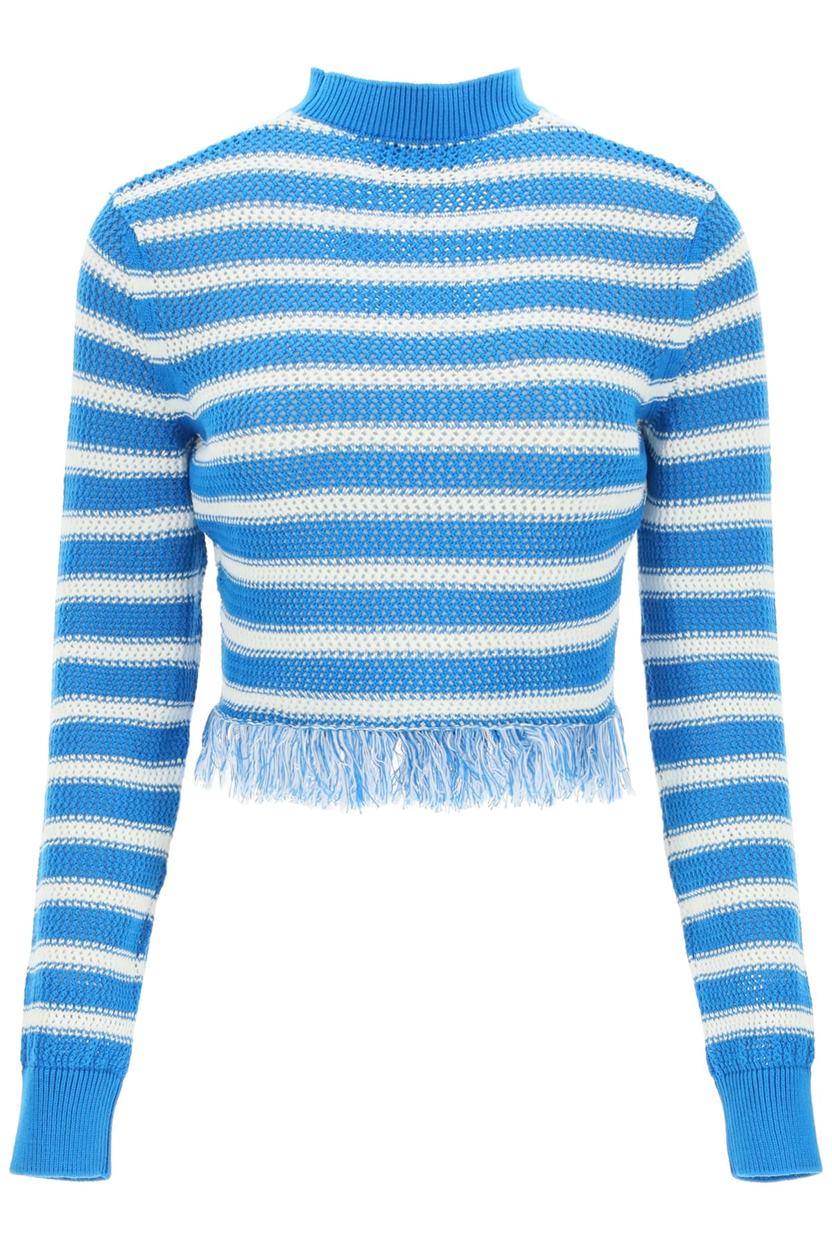 MSGM Fringed Striped Sweater